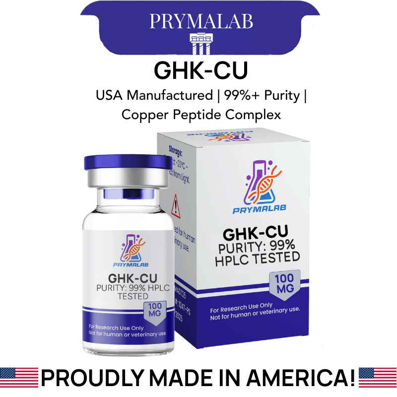 GHK-CU 100mg lyophilized research compound in sterile laboratory vial