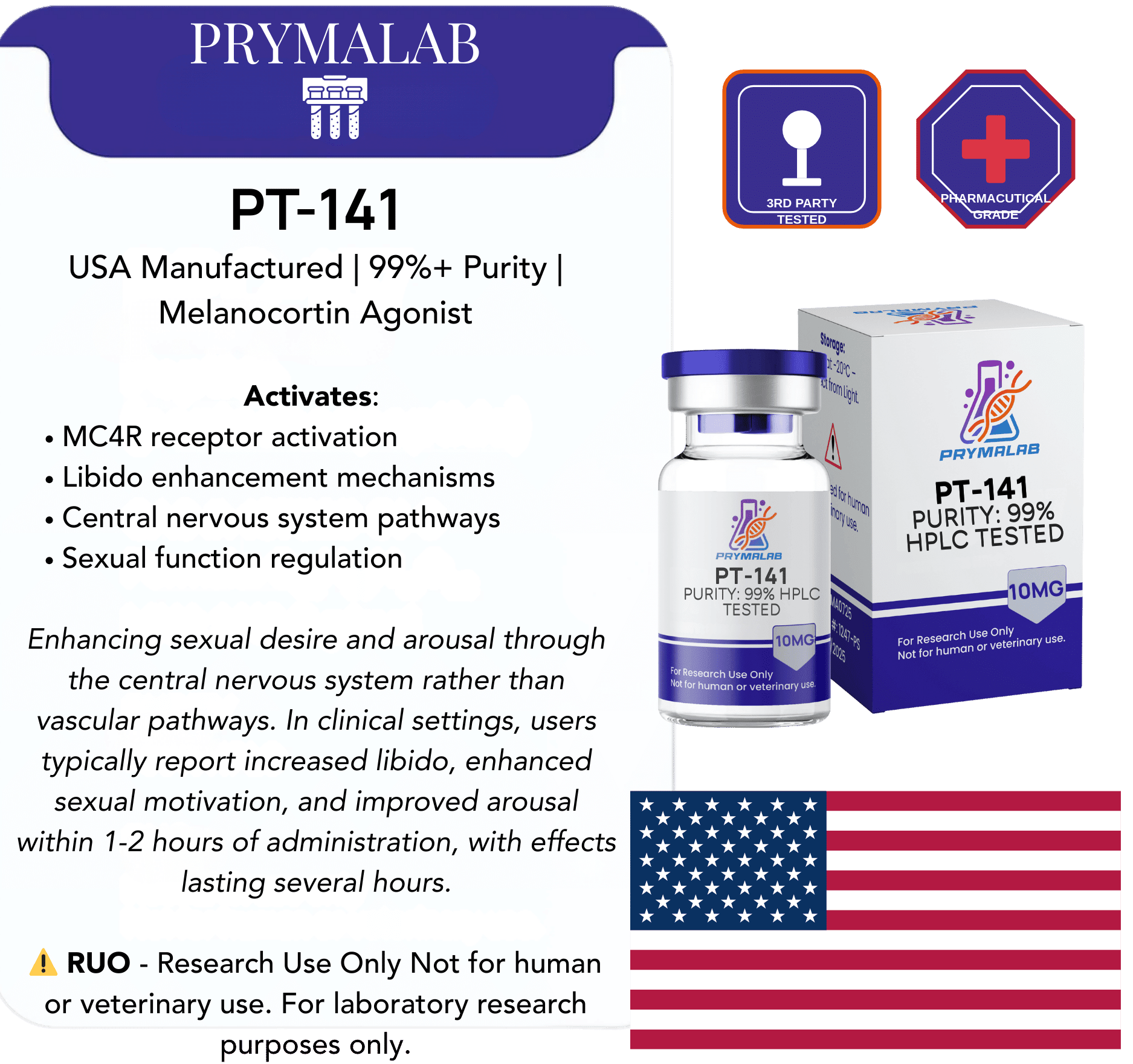 PT-141 (Bremelanotide) 10mg – Lab Research Supply